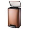 13-Gallon Stainless Steel Trash Can with Step-On Pedal and Soft-Close Lid for Bathroom